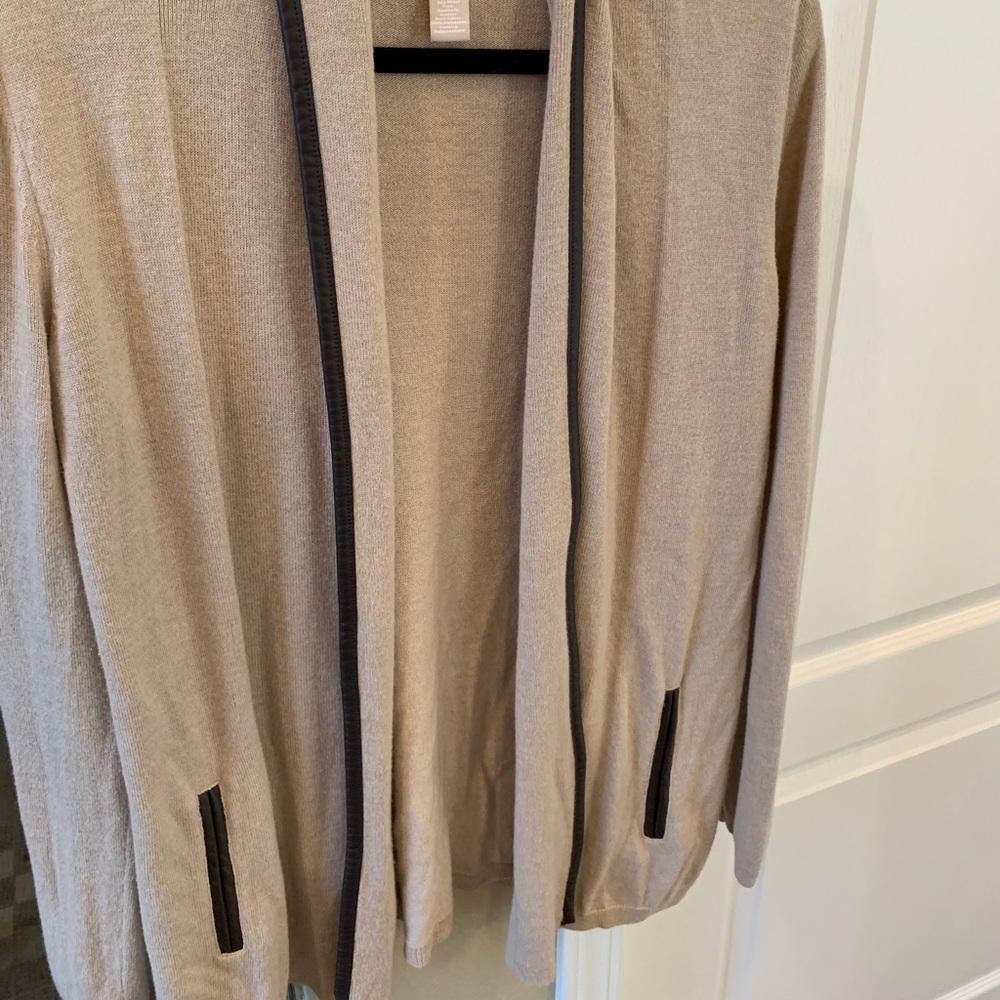 Banana Republic soft sweater with leather edges